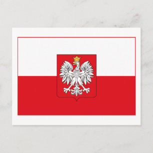 Polska Flagga w COA-vykort (lätt) Vykort