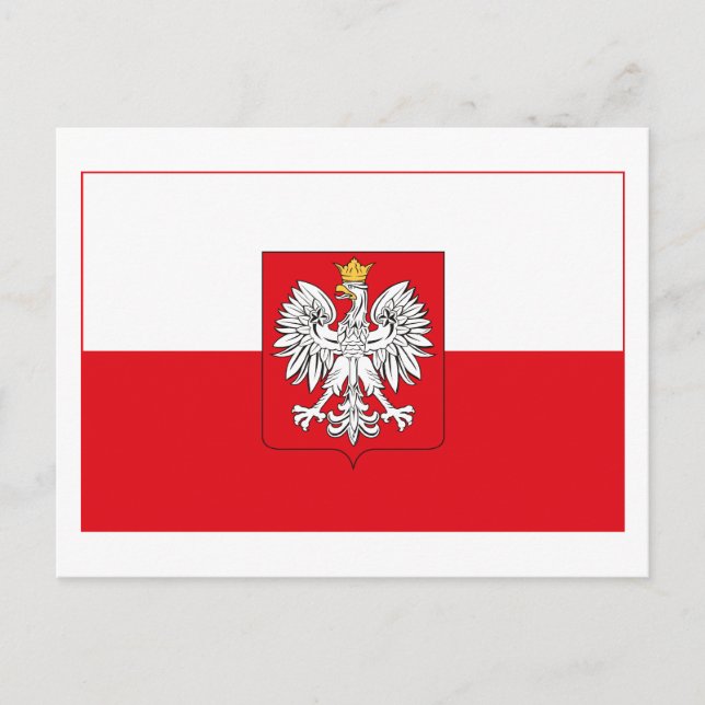 Polska Flagga w COA-vykort (lätt) Vykort (Framsida)