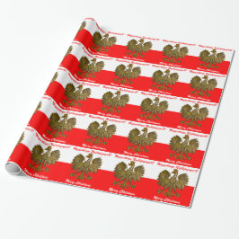 Polska flaggafärger med örnjulsjalen presentpapper