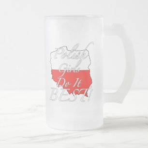 Polska flickor gör det som är bäst! frostat ölglas
