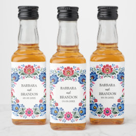 Polska Floral Traditionell Polsk Folkdans Spritflaskor Etikett