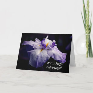 Polska födelsedagen Sto Lat Iris Flower Kort