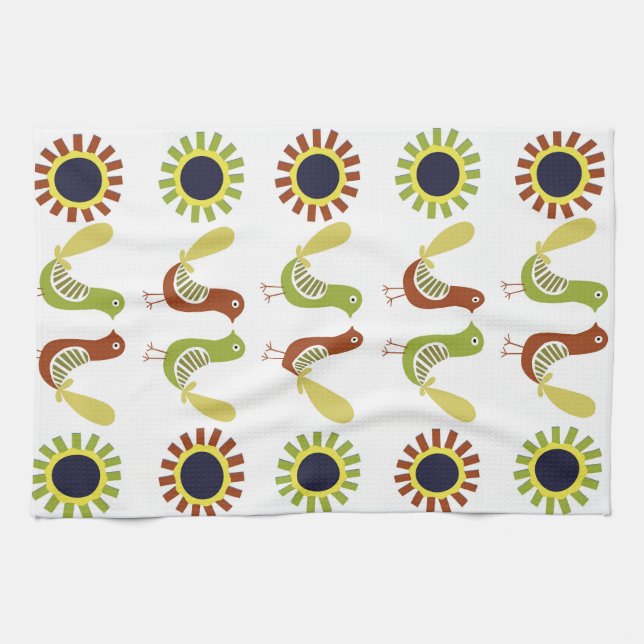 Polska Folk fåglar, kökshanddukar (Horisontell)