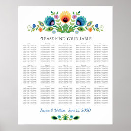 Polska Folk Flowers Lavender och Gult Poster