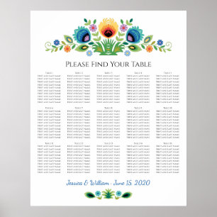 Polska Folk Flowers Lavender och Gult Poster