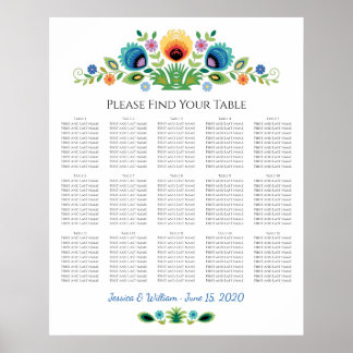 Polska Folk Flowers Lavender och Gult Poster