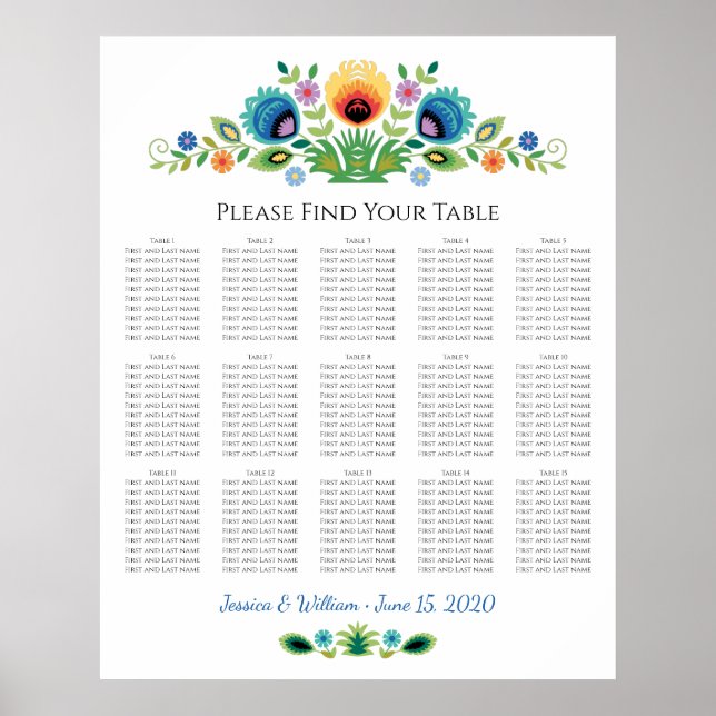 Polska Folk Flowers Lavender och Gult Poster (Framsidan)