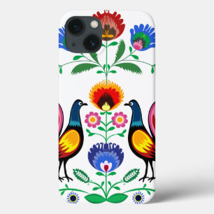 Polska Folk med dekorativa blommigt & ungtuppar