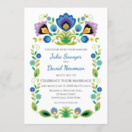 Polska folkblommor Blå Lavendel Inbjudningar