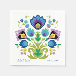 Polska folkblommor Blue Lavender Pappersservett