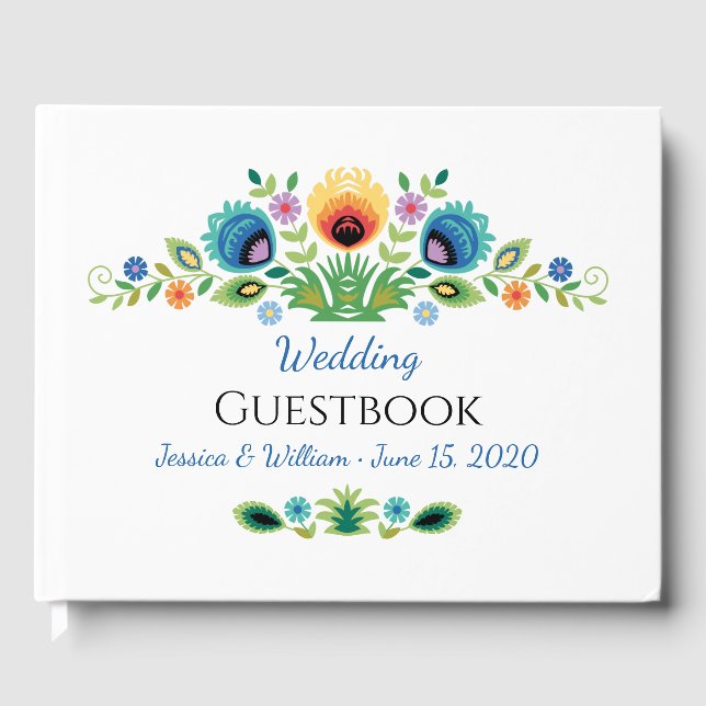 Polska folkblommor lavendel och gul gästböcker (Framsida)