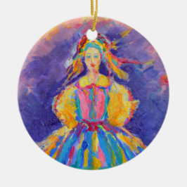 Polska folkkonst julgransprydnad keramik