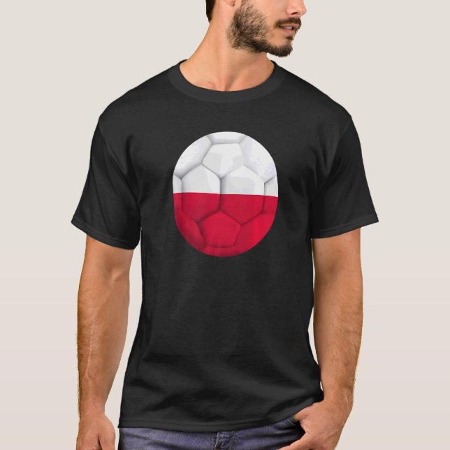 Polska fotbollsmatchen mot fotboll i Flagga, polsk T Shirt (Framsida)
