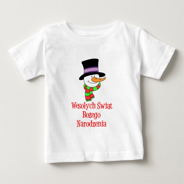 Polska God jul Snögubbe T-shirt (Framsida)