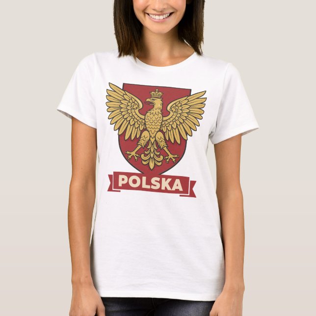 Polska Heraldisk Gyldenörn T Shirt (Framsida)