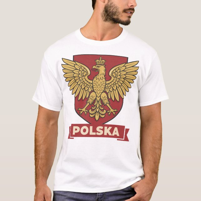 Polska Heraldisk Gyllene Örn T Shirt (Framsida)