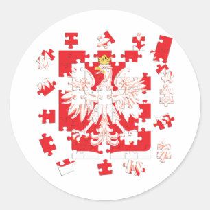 Polska Heritage Puzzle Runt Klistermärke