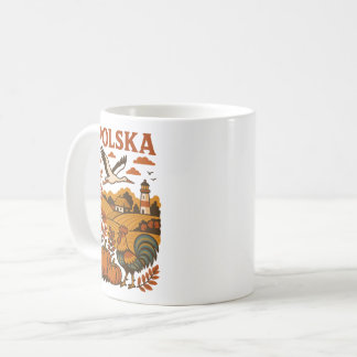 Polska Höst Folklig Landsbygd Kaffemugg