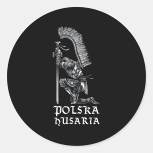 Polska Hussar Polska Husaria för polska krigare Runt Klistermärke
