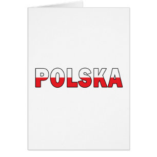 Polska i polska Flagga Färg Hälsningskort