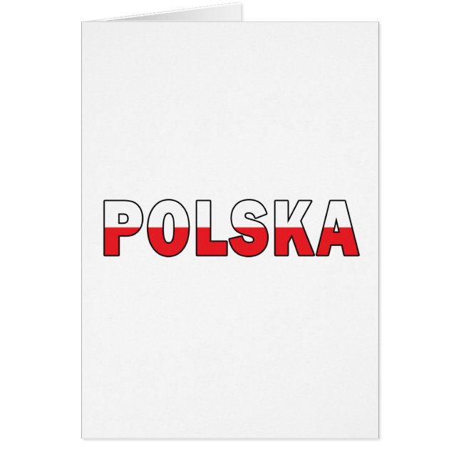 Polska i polska Flagga Färg Hälsningskort (Framsidan)