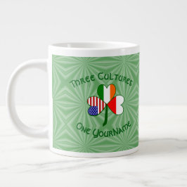 Polska Ireland American Shamrock Flagga Personlig Jumbo Mugg