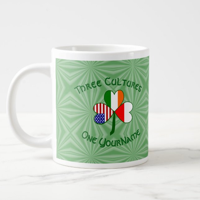 Polska Ireland American Shamrock Flagga Personlig Jumbo Mugg (Vänster)