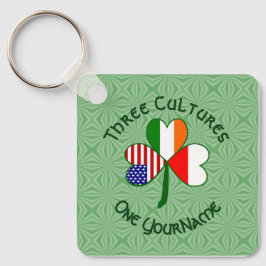 Polska Ireland American Shamrock Flagga Personlig Nyckelring