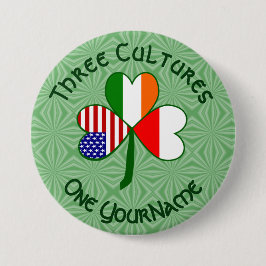 Polska Irish American Flaggor Shamrock Ditt namn Knapp