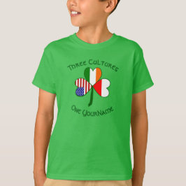 Polska Irish American Flaggor Shamrock Personlig T Shirt
