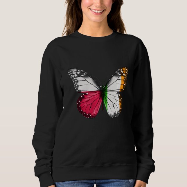 Polska Irish Flagga Butterfly T Shirt (Framsida)