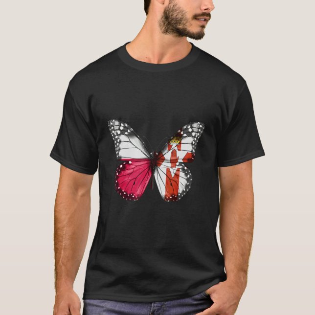 Polska irländsk flaggfjäril t shirt (Framsida)