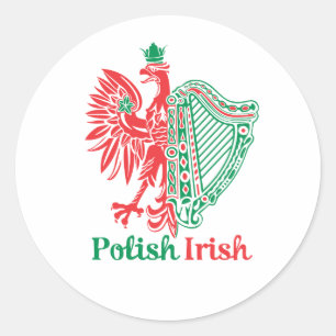 Polska irländska runt klistermärke