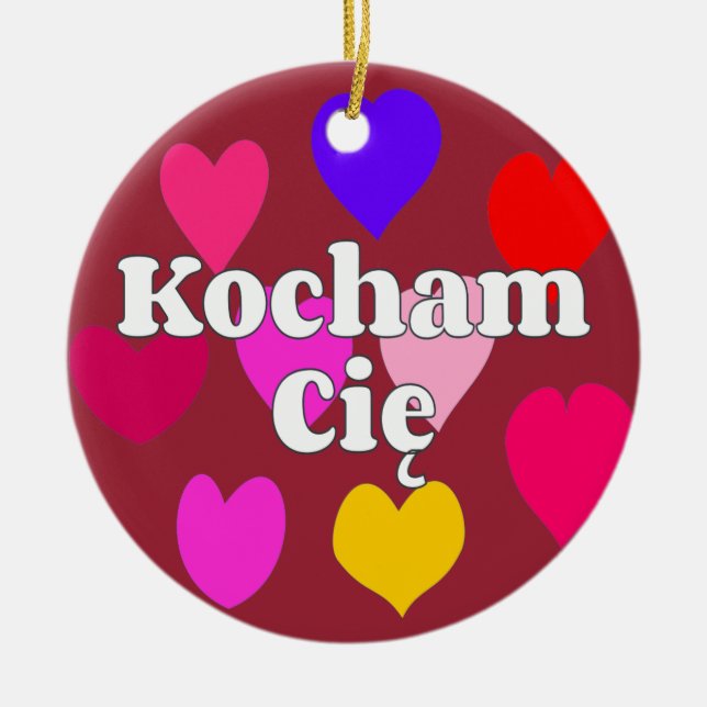 Polska - jag kärlek du julgransprydnad keramik (Framsidan)