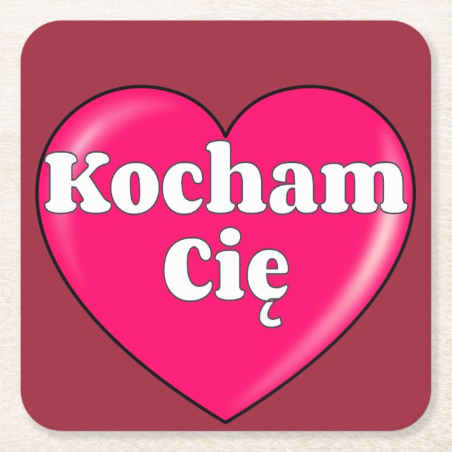 Polska - jag kärlek du underlägg papper kvadrat (Framsidan)