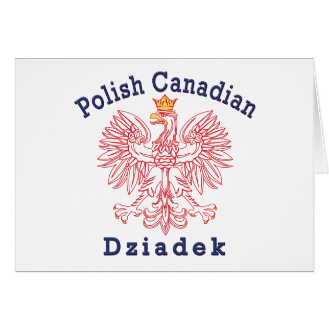 Polska kanadensiska Eagle Dziadek Hälsningskort (Framsidan Horizontal)