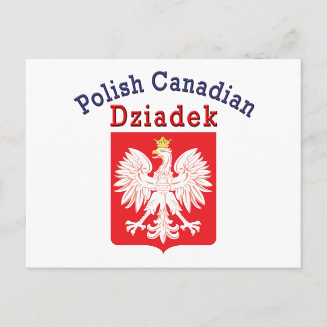 Polska kanadensiska Eagle Shield Dziadek Vykort (Framsida)