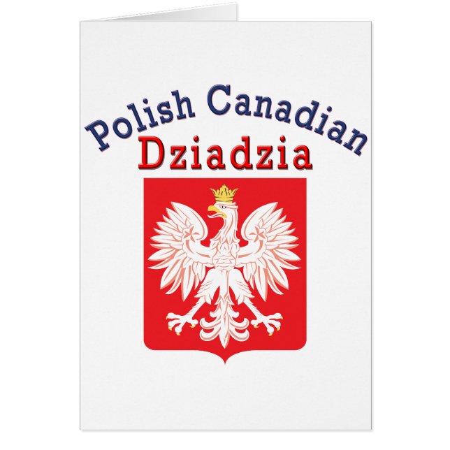 Polska kanadensiska Eagle Shield Dziadzia Hälsningskort (Framsidan)