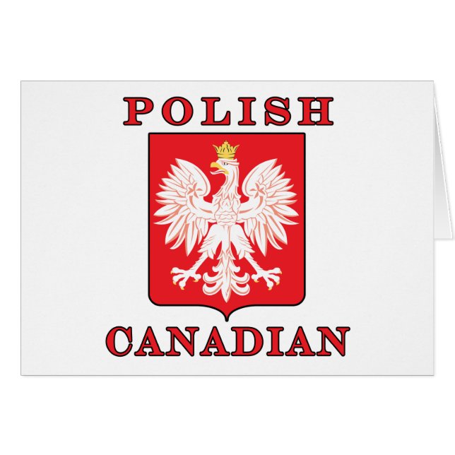 Polska kanadensiska Eagle Shield Hälsningskort (Framsidan Horizontal)