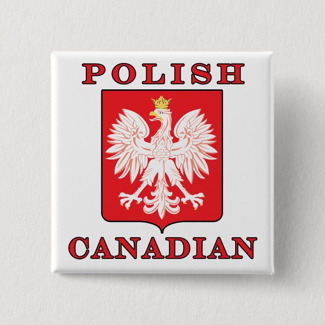 Polska kanadensiska Eagle Shield Knapp (Framsida)