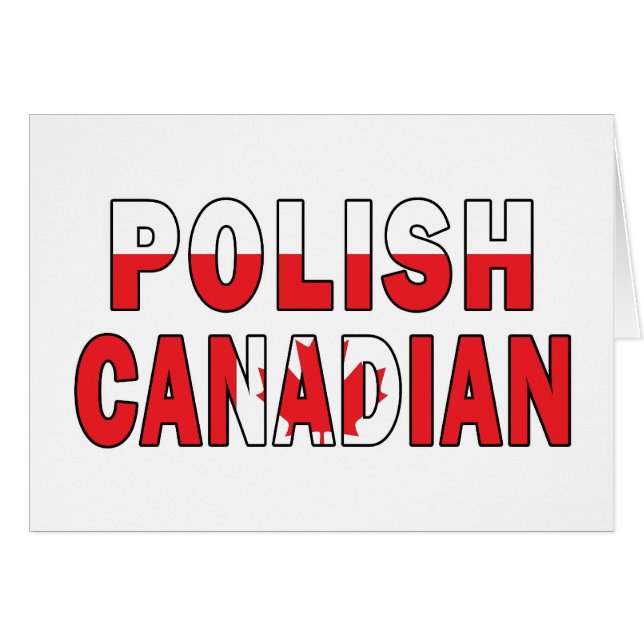 Polska kanadensiska Flagga Hälsningskort (Framsidan Horizontal)