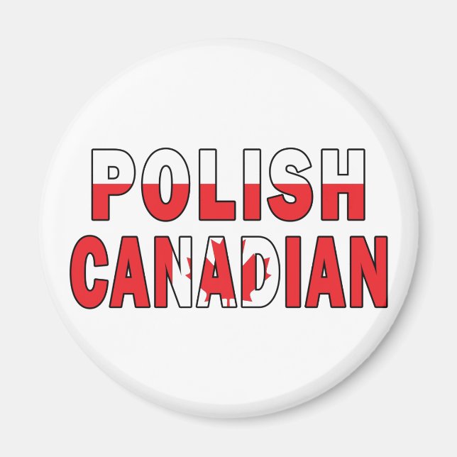 Polska kanadensiska Flagga Magnet (Framsidan)