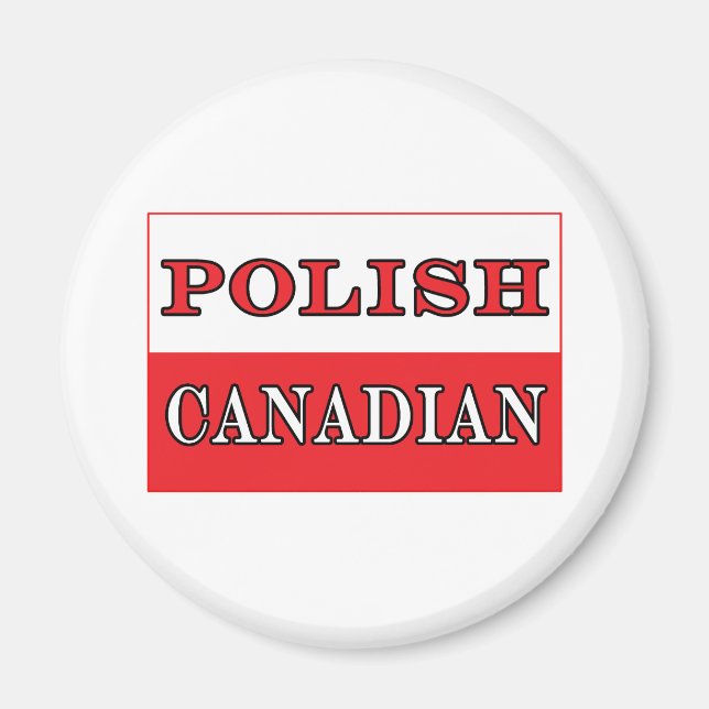 Polska kanadensiska Flagga Magnet (Framsidan)