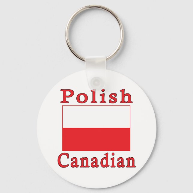 Polska kanadensiska Flagga Nyckelring (Framsida)