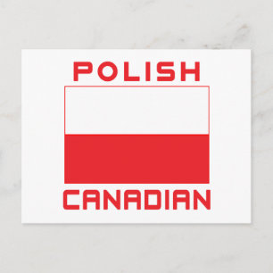 Polska kanadensiska Flagga Vykort