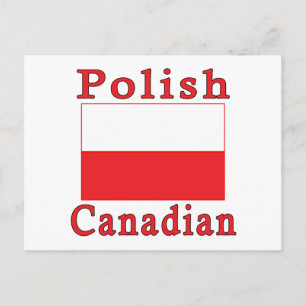 Polska kanadensiska Flagga Vykort