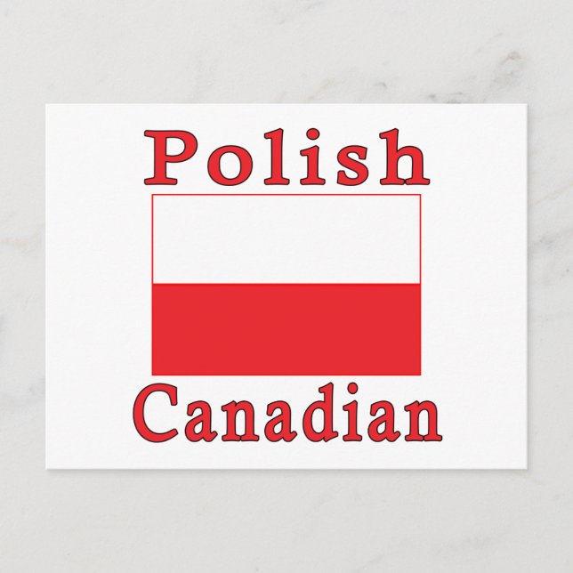 Polska kanadensiska Flagga Vykort (Framsida)