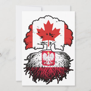 Polska kanadensiska kanadensiska Träd Roots Flagga Inbjudningar