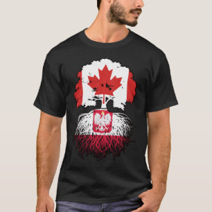 Polska kanadensiska kanadensiska Träd Roots Flagga T Shirt
