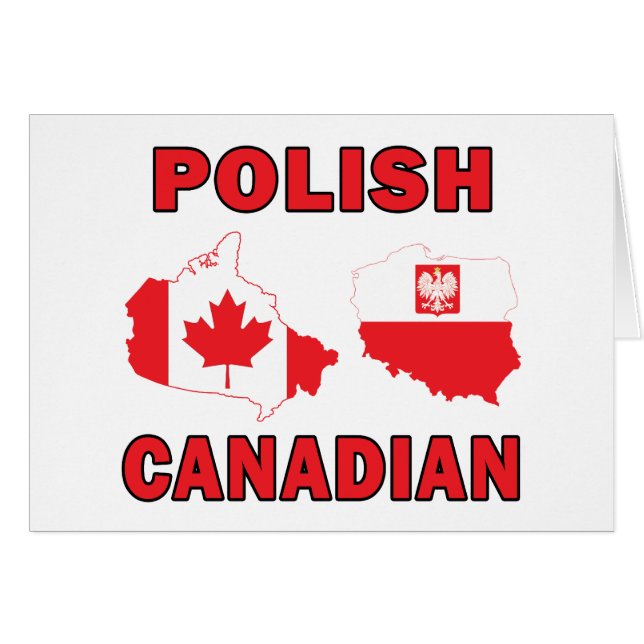 Polska kanadensiska Kartor Hälsningskort (Framsidan Horizontal)